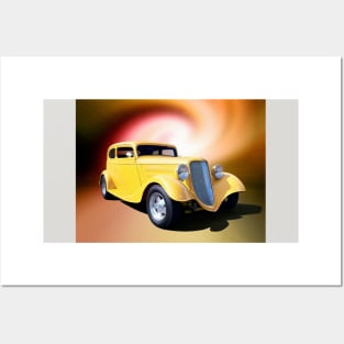 Yellow 34 Ford Coupe Posters and Art